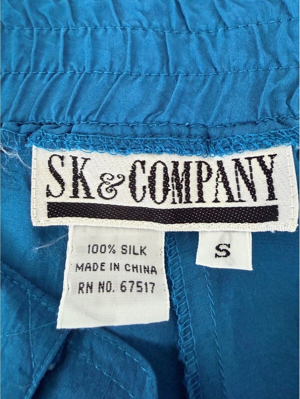 SK & Company 100% Silk Blue Wide Leg Pleated Pants Size S High Rise - Picture 5 of 9